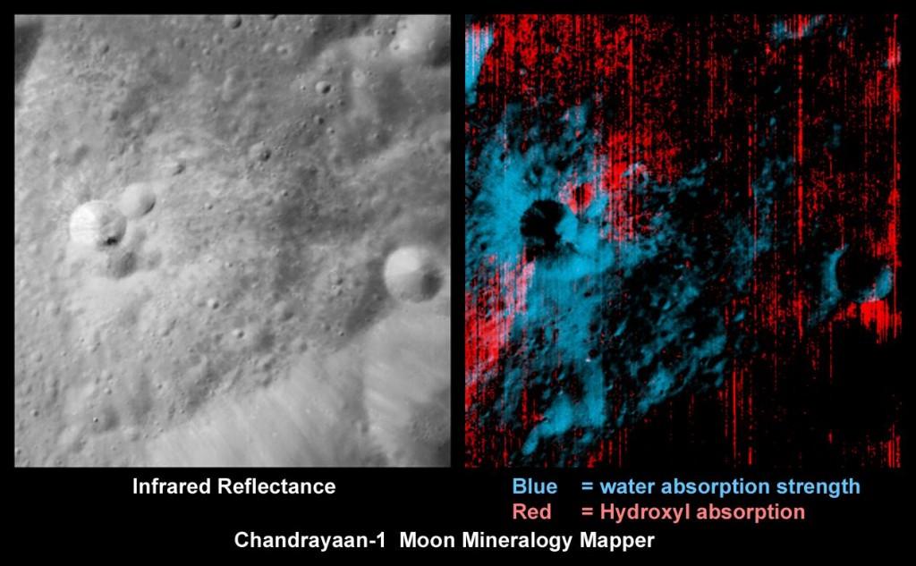 RaysOfWaterAndHydroxyl Présence d'eau et d'hydroxyl à la surface de la Lune