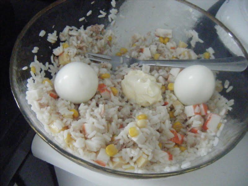Salade de riz, au crabe, au mais etc.. et Blog Chalixanora