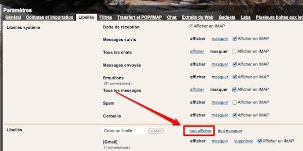 gmail libelles 3 Gmail: affichez les libellés contenant des messages non lus