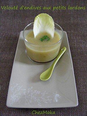 Velouté d'endives et ses lardons grillés.