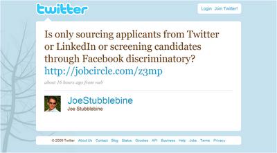 Un article du JobCircle indique que le recrutement via les réseaux sociaux serait source de discriminations Un article du JobCircle indique que le recrutement via les réseaux sociaux serait source de discriminations