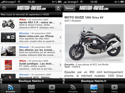 L'actu moto sur l'iPhone motor-infos.com