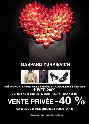 Les ventes privées et ventes presse de l'automne 2009 : Yurkievitch, Kenzo, Smalto, Gucci, Dior, Jitrois... Invit - GY AW10 - 2