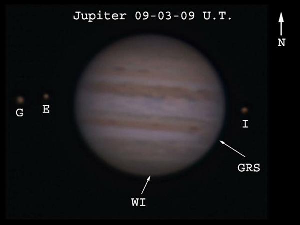 Animation de Jupiter et ses lunes par John Chumack