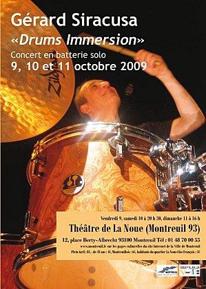 Gérard Siracusa Drums Immersion - 9 au 11 oct 09 à Montreuil