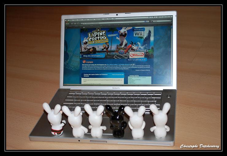 Les Lapins crétins attendent aussi la sortie de leur jeu. lapins-blogdev