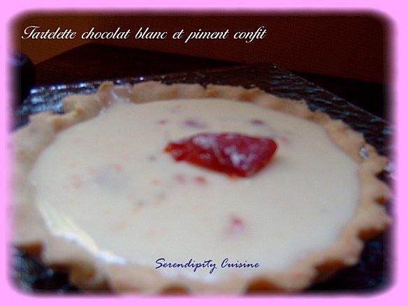 Tartelettes au chocolat blanc et piments confits Tartelettes au chocolat blanc et piments confits