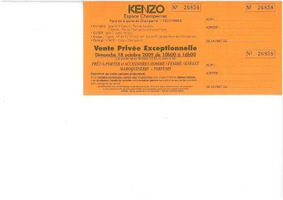 Ventes privées, ventes presse Kenzo, Smalto, Gucci, YSL, Dior, Lanvin, Jitrois Invitation kenzo