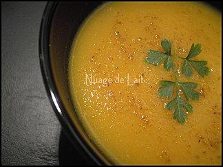 Velouté de Potiron, Carottes et Curry (sans matière grasse) Velouté de Potiron, Carottes et Curry (sans matière grasse)