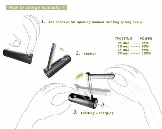 pile dynamo 2 La pile rechargeable ecolo avec une manivelle dynamo