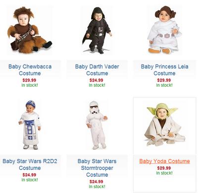 Des costumes Star Wars... pour bébés ! Des costumes Star Wars... pour bébés !