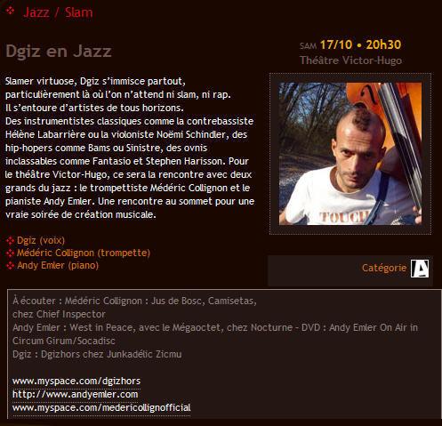 Dgiz en Jazz - 17 octobre 09 Théâtre Victor Hugo (Bagneux)