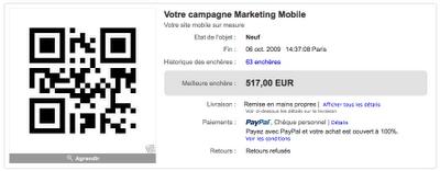 Une opération de Marketing Mobile mise aux enchères sur ebay