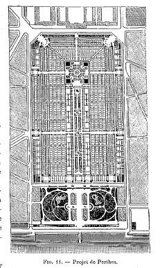 Concours Exposition universelle 1889 : projet Perthes Eiffel plan de masse