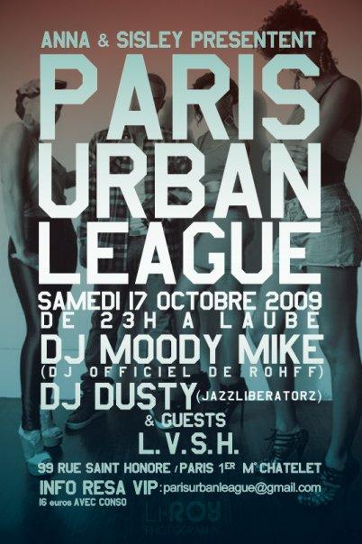 Paris Urban League @ L.V.S.H, Samedi 17 octobre !