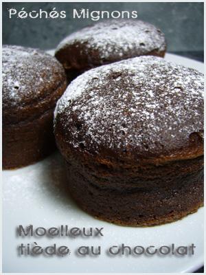 Moelleux tiède au chocolat Vapeur, Chocolat, Farine, Oeufs, Facile, Rapide, Beurre, Sucre,
