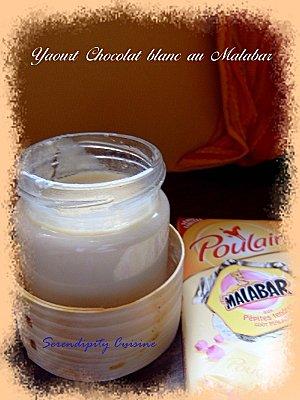 Yaourt au chocolat blanc et pétites de Malabar