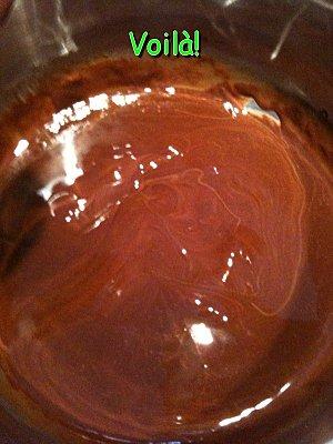 Recette de la flaque en chocolat en image