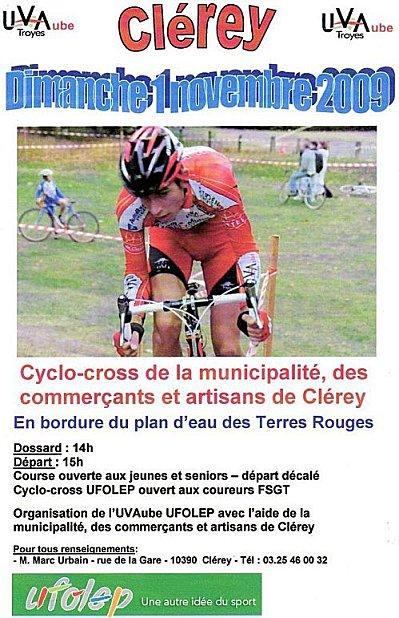 Championnat de l'Aube UFOLEP de cyclo cross dimanche à Clérey