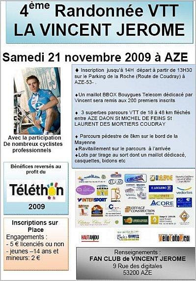 4ème Randonnée Vincent JEROME, le samedi 21 novembre 2009