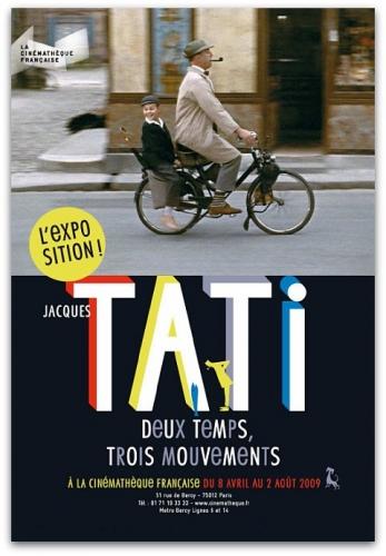 Tout part en fumée affiche de l'exposition Jacques tati deux temps trois mouvements de la Cinémathèque française, avant retouche de la pipe