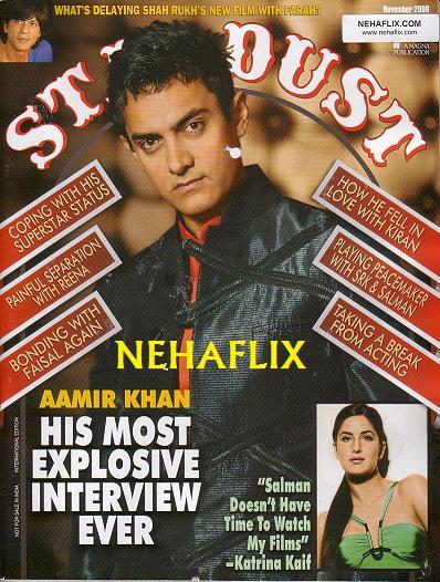 Aamir Khan fait la une du magazine Stardust novembre 2009 BOLLYWOODME