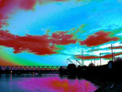 Coloriage, pont sur le Rhin.