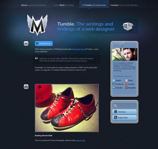 50 Beautiful and Creative Blog Designs Tumble in 50 Beautiful and Creative Blog Designs