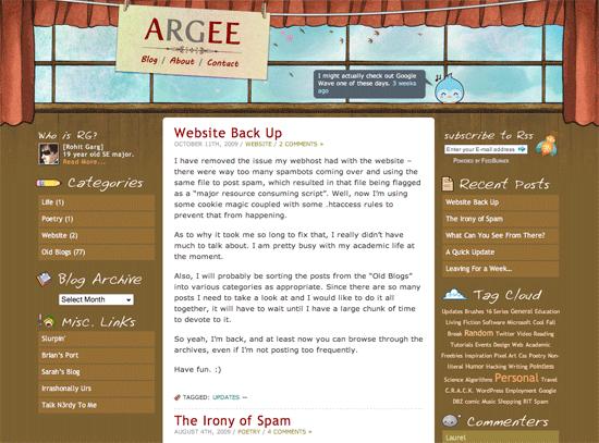 50 Beautiful and Creative Blog Designs Argee in 50 Beautiful and Creative Blog Designs