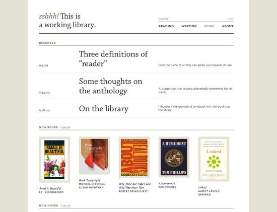 50 Beautiful and Creative Blog Designs Working-library in 50 Beautiful and Creative Blog Designs