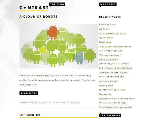 50 Beautiful and Creative Blog Designs Contrast in 50 Beautiful and Creative Blog Designs