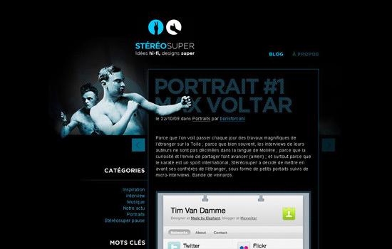 50 Beautiful and Creative Blog Designs Stereo-super in 50 Beautiful and Creative Blog Designs
