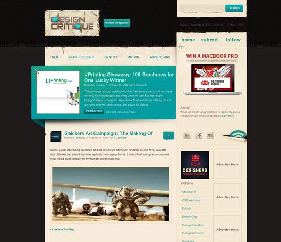 50 Beautiful and Creative Blog Designs Design-critique in 50 Beautiful and Creative Blog Designs