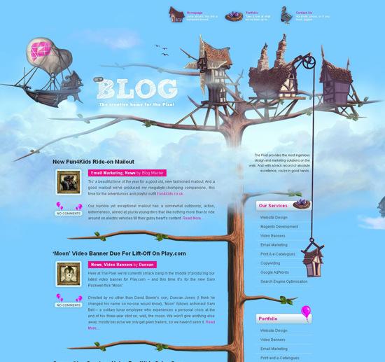 50 Beautiful and Creative Blog Designs Pixel-blog in 50 Beautiful and Creative Blog Designs