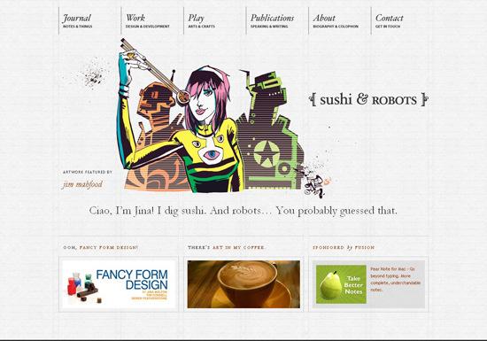 50 Beautiful and Creative Blog Designs Sushi in 50 Beautiful and Creative Blog Designs