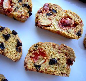 Biscottis praline et chocolat presentation