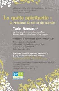 Visite de Tarik Ramadan à l'université de Montreal