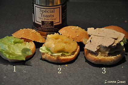 Mini-hamburgers au foie gras pour l'apéro