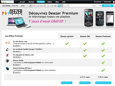 Deezer se dote d'un service payant Deezer se dote d'un service payant