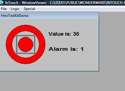 Test automatisé: un exemple avec Wonderware Intouch et Modbus Synoptique réalisé avec Wonderware Intouch