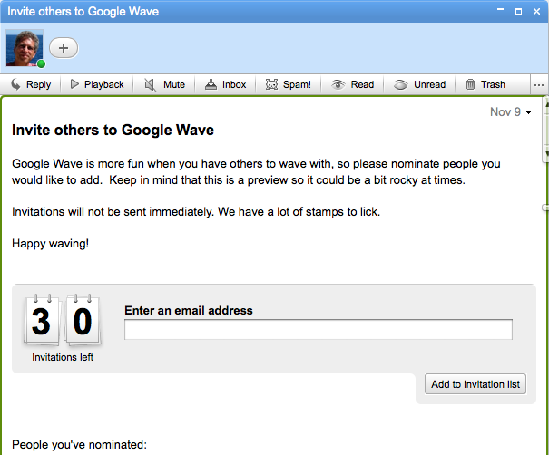 invitation vave 30 invitations pour Google Wave!