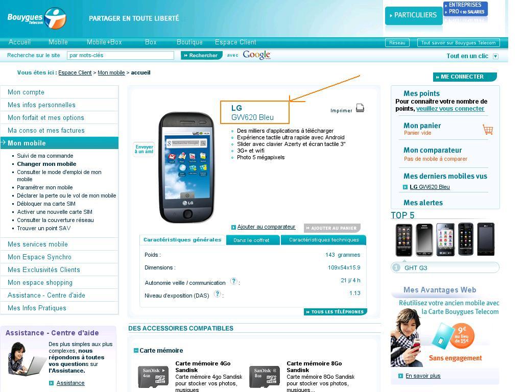 lg gw620 android eve