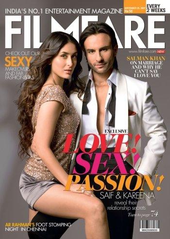 Saif & Kareena font la couverture de Filmfare (Novembre 2009)