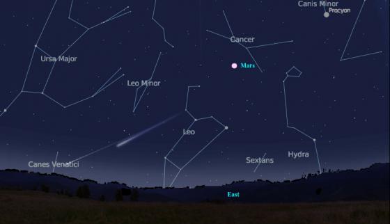 november17mapsky_leonids Le ciel au-dessus de l'est, le 17 novembre 2009 vers 23h