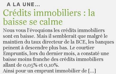 Les crédits immobiliers baissent Les crédits immobiliers baissent