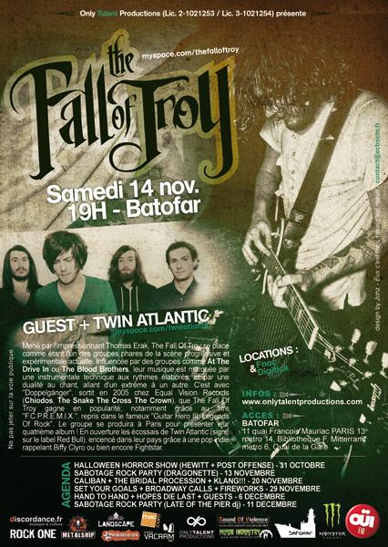 Review Concert : The Fall Of Troy + Twin Atlantic + Mutiny On The Bounty @ Batofar 14/11/09 Review Concert : The Fall Of Troy + Twin Atlantic + Mutiny On The Bounty @ Batofar 14/11/09