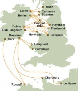 Ferry Irlande - Carte des Traversées Ferry Irlande - Carte des Traversées