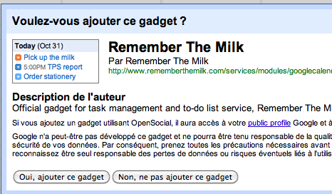 rtm google agenda Ajoutez Remember the Milk sur Google Agenda