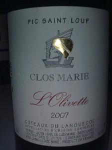 L'Olivette 2007 du Clos Marie