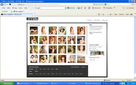 calendrier Pirelli 2010, nov. 2009 calendrier Pirelli 2010